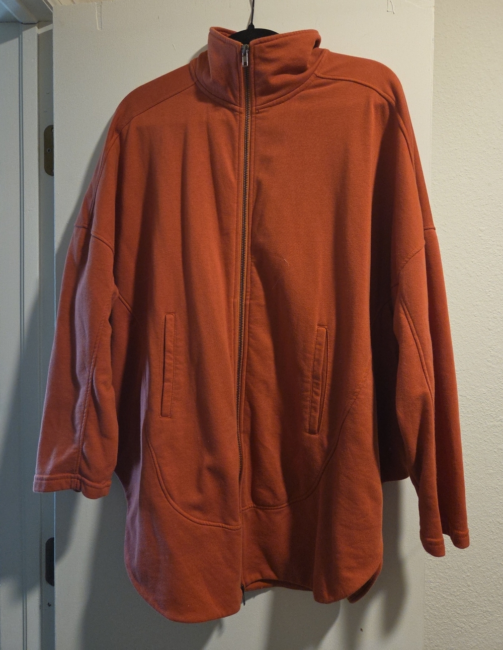 Womens Oversized Sweater Jacket - Rust